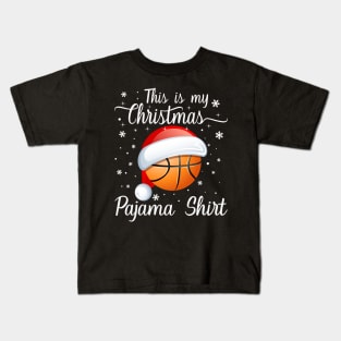 This Is My Christmas Pajama Shirt Basketball Christmas Kids T-Shirt